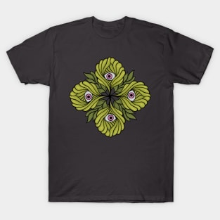 Spring Plant Botanical Fantasy - Green Kaleidoscope T-Shirt